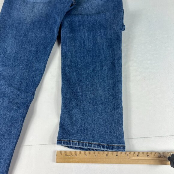 Oat New York Jeans Women's 29x27* Mid Rise Straight Crop Blue Faded Denim Tag 28 - Picture 10 of 16